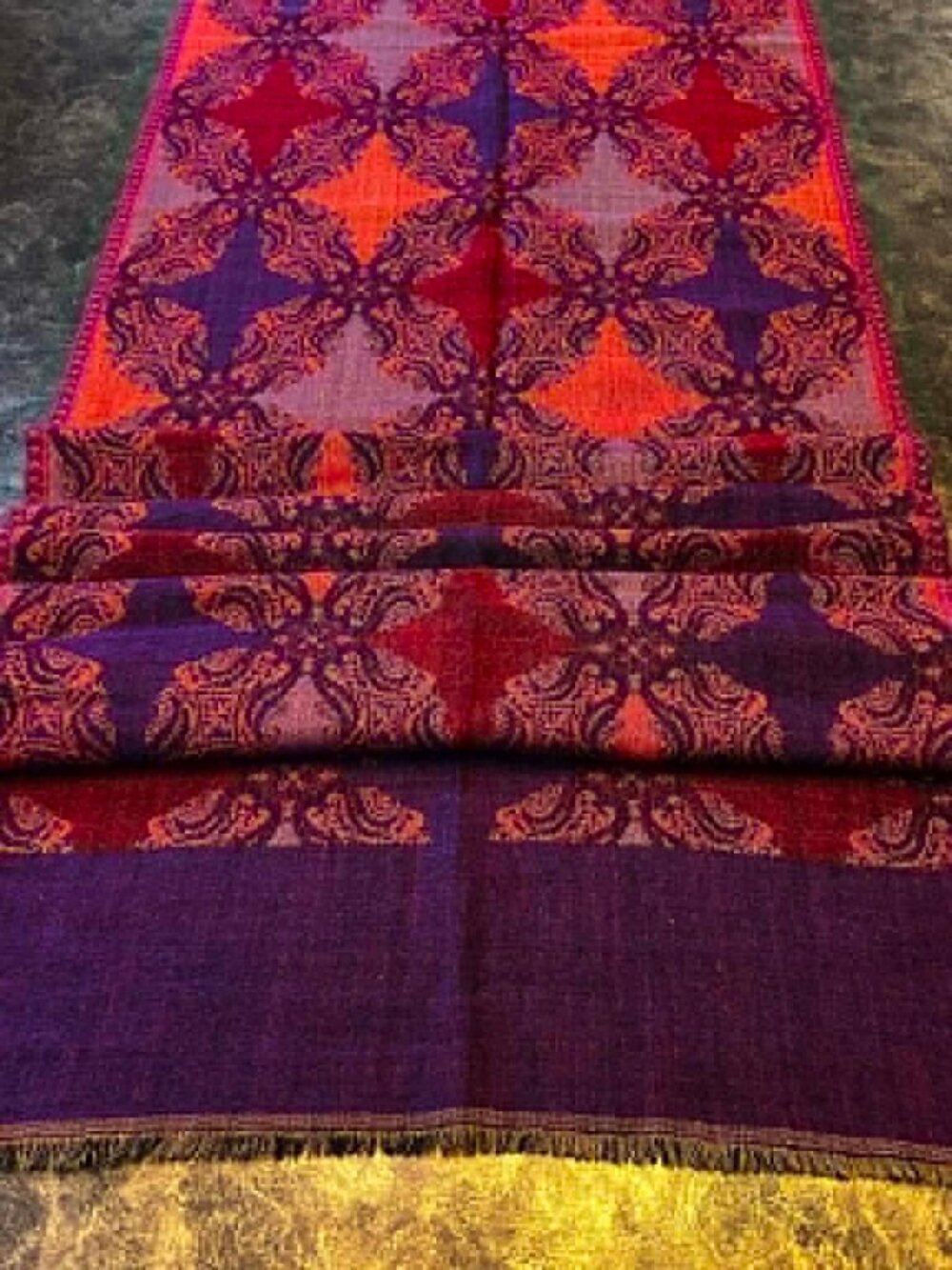 ALEXANDRA'S ACCENTS Boho India Handwoven Art Reversible Scarf Runner 82x22"